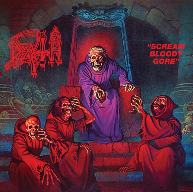 Scream Bloody Gore (Neon Violet, Bone White & Red  Tri Color Merge With Splatter LP Vinyl)
