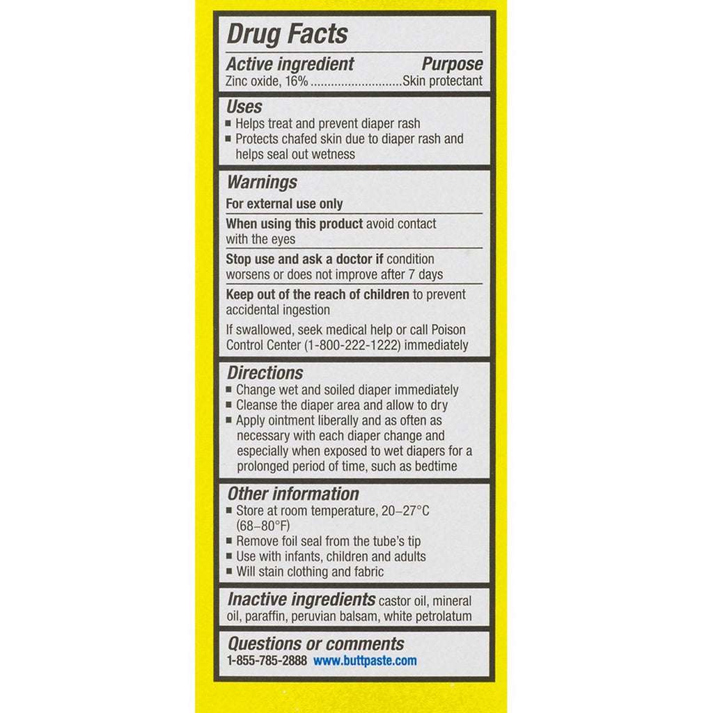 Boudreaux's Original Butt Paste Diaper Rash Treatment, 16% Zinc Oxide, 4 oz Tube 62103033304