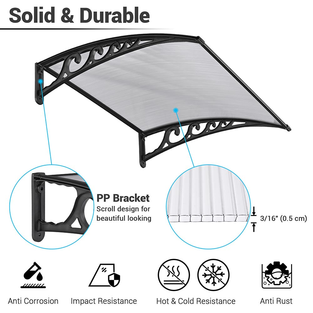 Yescom 2-Pack Door & Window Poly Awning Canopy 40"x40"
