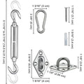 Yescom Triangle Sun Shade Sail Hardware Kit Stainless Steel, 6