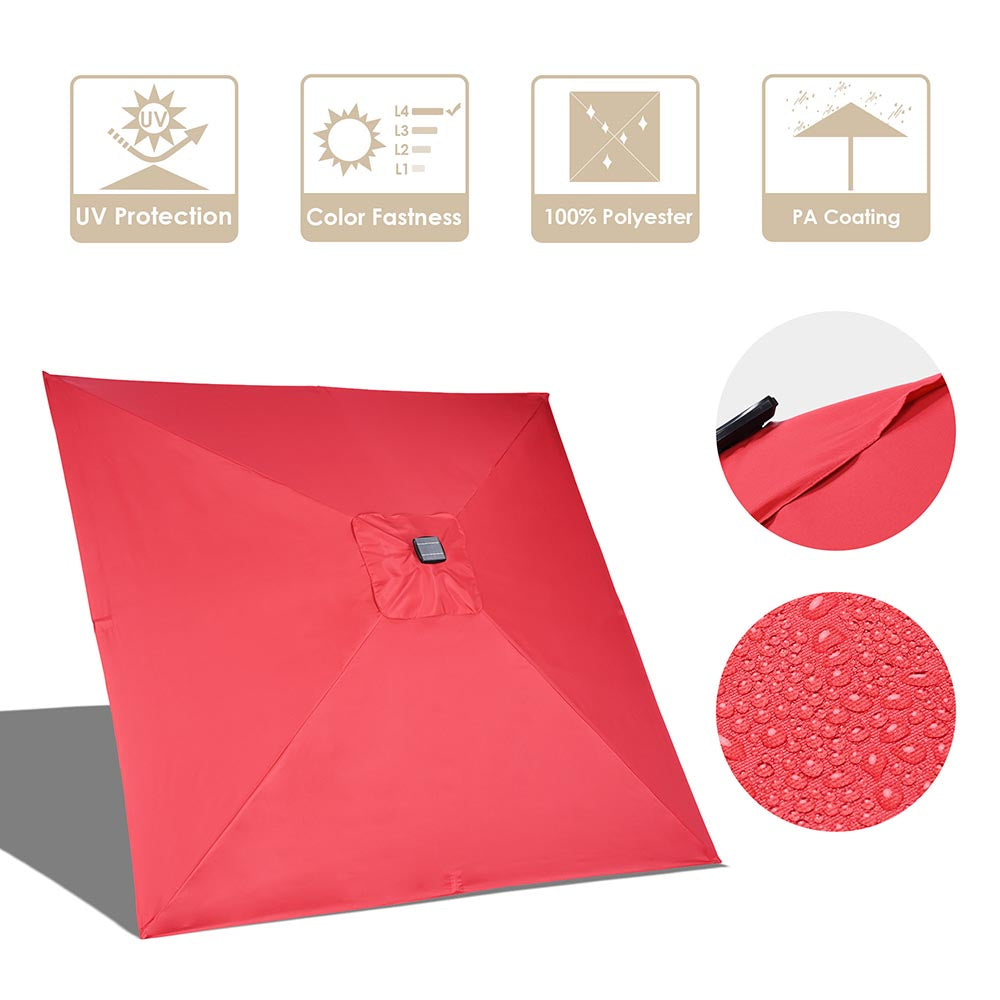 Yescom Prelit Patio Umbrella with Lights Square 10' 8-Rib