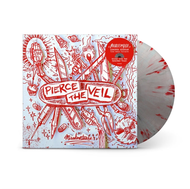 Pierce The Veil - Misadventures (Silver With Red Splatter LP Vinyl) & Misadventures & Collide With The Sky & Collide With The Sky (Sea Blue LP Vinyl)