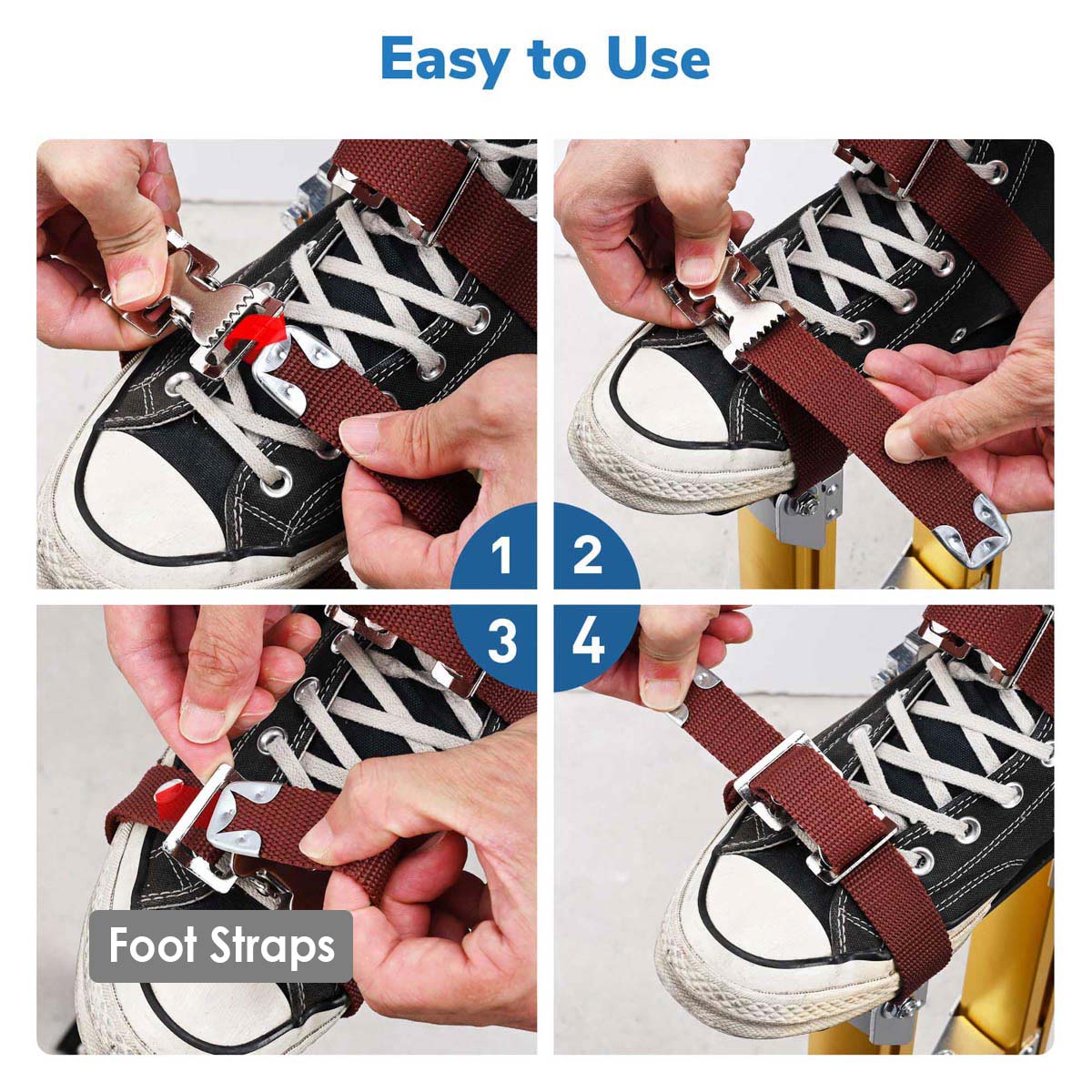 Yescom Drywall Stilts Comfort Straps Leg Bands 2ct/Pack