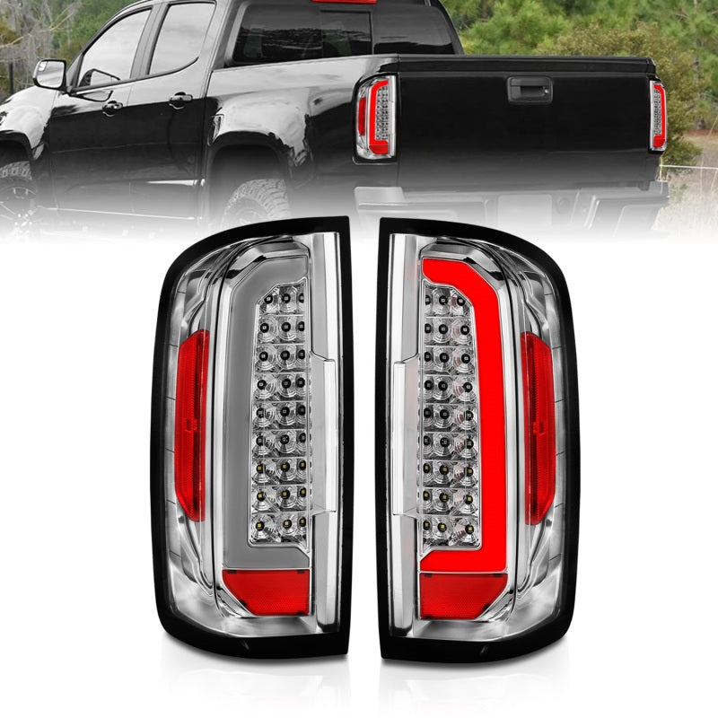 ANZO 15-21 Chevy Colorado LED Taillights w/ Light Bar Chrome Housing Clear Lens 311407