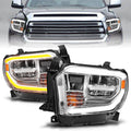 ANZO 2014-2021 Toyota Tundra LED Crystal Headlights w/ Switchback Chrome Housing w/ DRL 111534