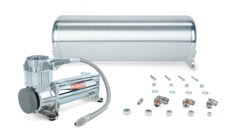 Air Lift 18in FLO Tank w/ Viair 444c Compressor (Incl. Fittings & Tank Mounting Hardware) 27762