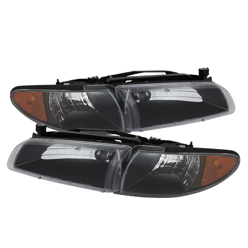 SPYDER Xtune Pontiac Grand Prix 97-03 Crystal Headlights w/ Amber Corner Lights HD-JH-PGPRIX-SET-AM-BK 9023347