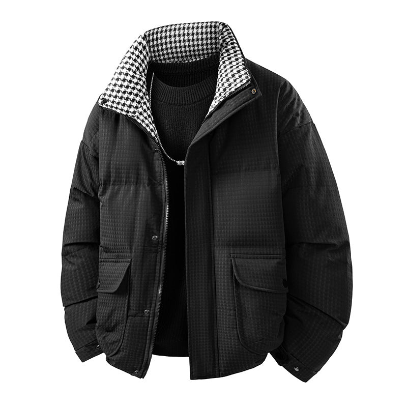 Mens Loose Casual Plus-Thickness Cotton Jacket For Young Men