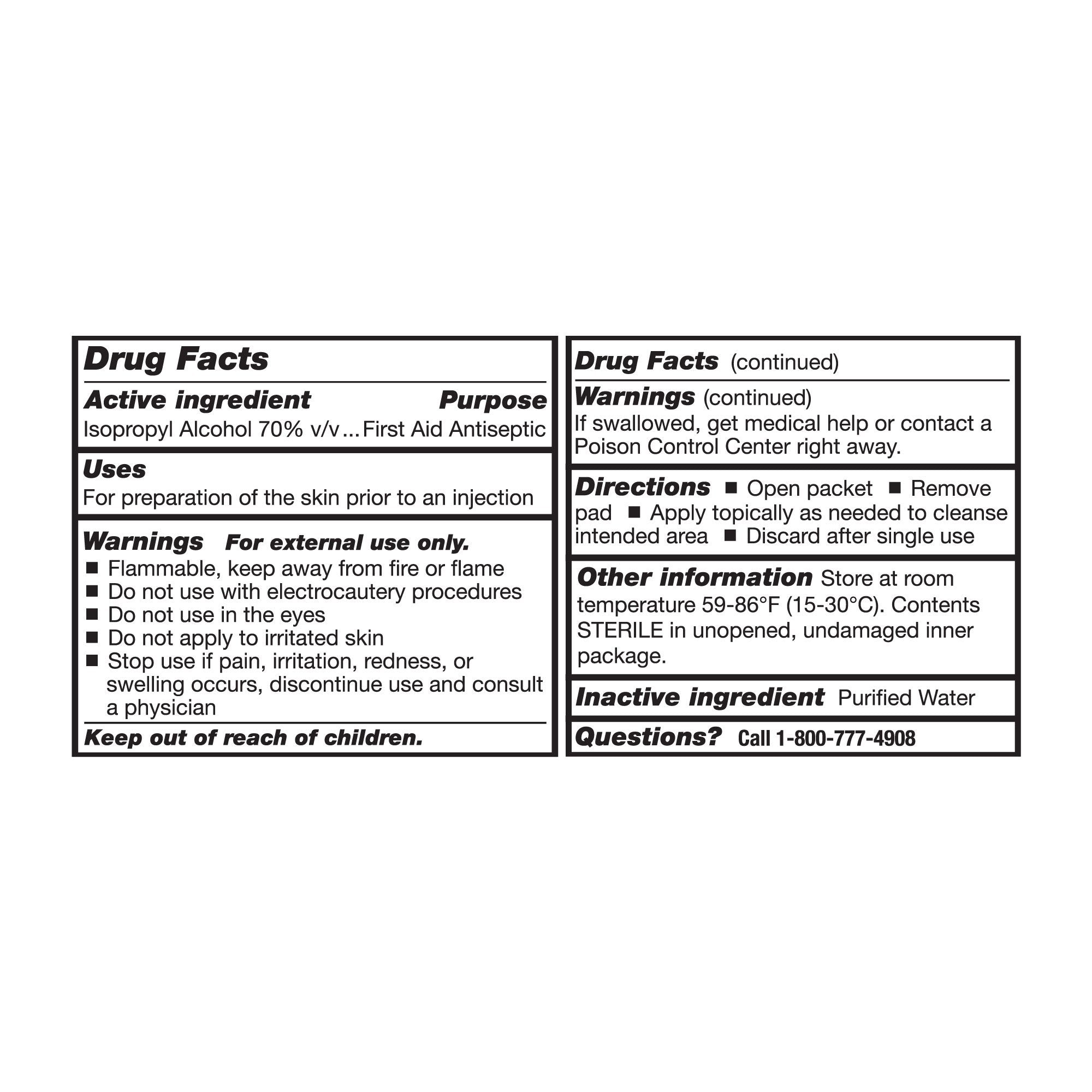 McKesson Alcohol Prep Pad Isopropyl Alcohol, 1-4/5 x 3-1/2 Inch 58-404