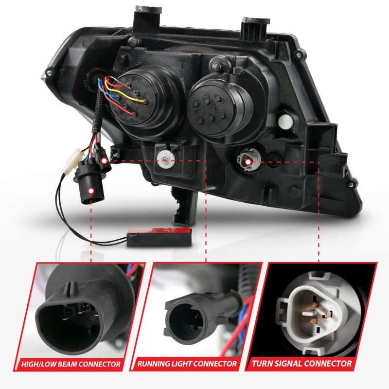 ANZO 09-20 Nissan Frontier Projector Headlights | Sequential & Switchback LED DRL
