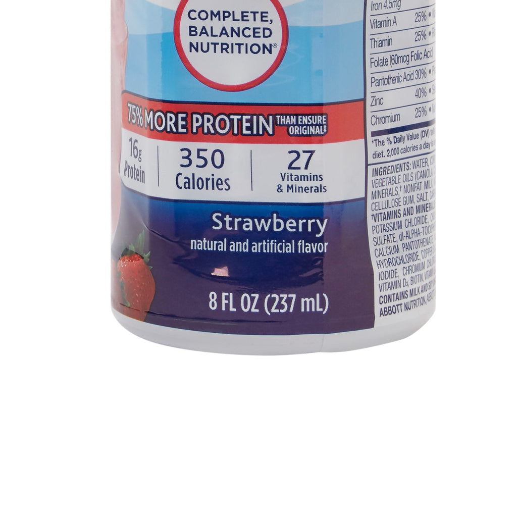 Ensure® Plus Nutrition Shake, Strawberry, 8-ounce bottle 57269