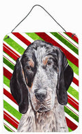 Blue Tick Coonhound Candy Cane Christmas Wall or Door Hanging Prints Aluminum Metal Sign Kitchen Wall Bar Bathroom Plaque Home Decor Front Door Plaque, 12x16, Multicolor