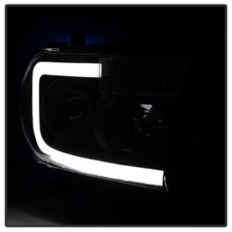 SPYDER Xtune Toyota Tundra 07-13 LED Light Bar Projector Headlights Black Smoked PRO-JH-TTU07-LED-BSM 9030413