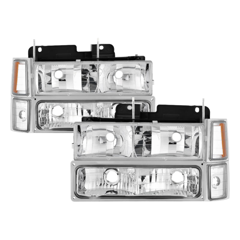 SPYDER Xtune Chevy Suburban 94-98 Headlights w/ Corner & Parking Lights 8pcs Chrome HD-JH-CCK88-AM-C-SET 5069535