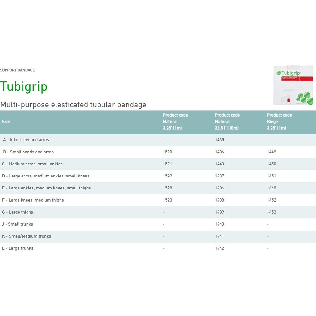 Tubigrip® Pull On Elastic Tubular Support Bandage, 10 Meter, Size F 1452