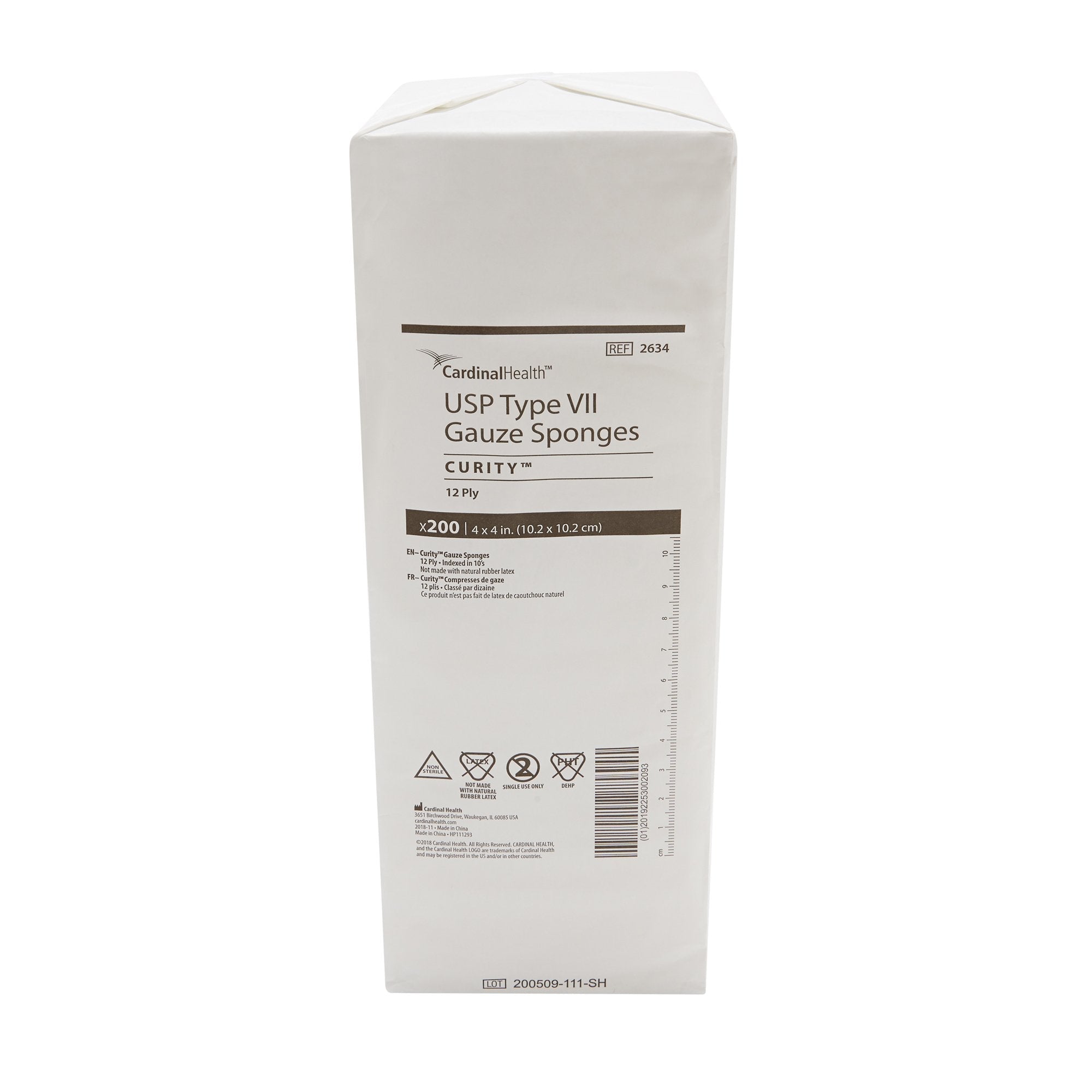 Curity™ USP Type VII Gauze Sponge, 4 x 4 Inch, 12-Ply 2634-