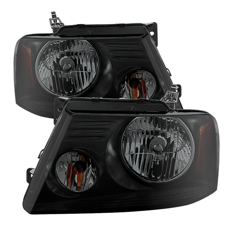 SPYDER Xtune Ford F150 04-08 Amber Crystal Headlights Black Smoked HD-JH-FF15004-AM-BSM 9030338