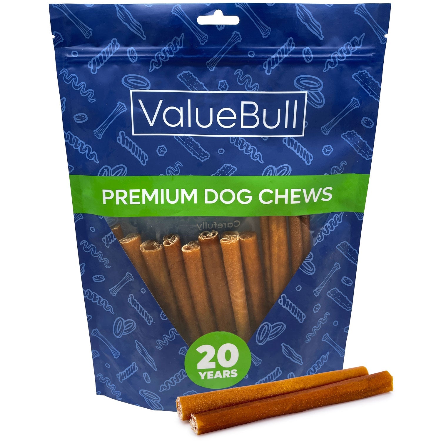 ValueBull Buffalo Collagen Sticks for Dogs, 6 Inch Medium Chews, 10 Count