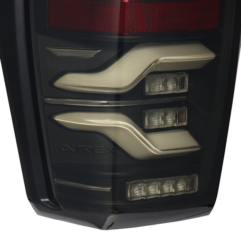 AlphaRex 16-21 Toyota TacomaLUXX LED Taillights Blk w/Activ Light/Seq Signal 680090 *Discontinued