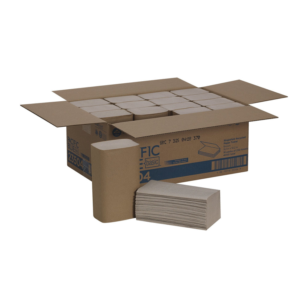 Pacific Blue Basic™ Single-Fold Paper Towel, 250 Sheets per Pack 23504