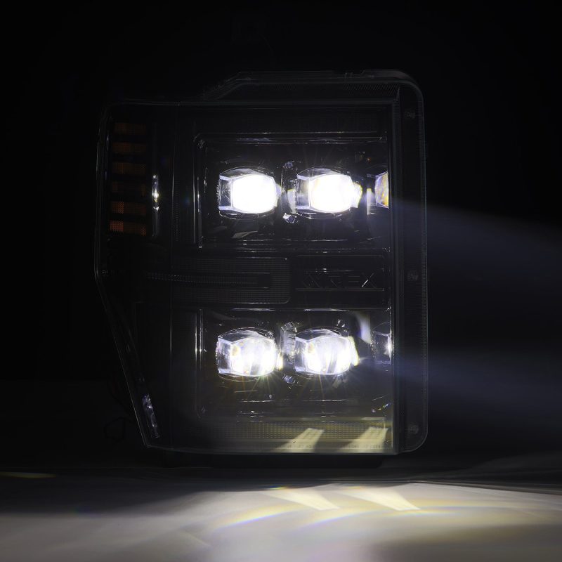 AlphaRex 08-10 Ford F250-550 NOVA-Series LED Projector Headlights Alpha-Blk w/Activ Light/Seq Signal 880311 *Discontinued