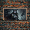 Hel, Goddess of Death, Framed Canvas Print, Norse Mythology Fantasy Art, Framed Canvas Print