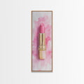 Pink Lipstick Canvas Print Feminine Pink Abstract Art Light Pink Wall Art Whimsical Art Rustic Decor Vertical Gift Idea Above Sofa
