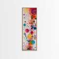Colorful Abstract Dots Canvas Print Whimsical Art Modern Wall Decor Playful Vertical Art Gift Idea Light Pink Wall Art