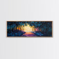 Enchanted Forest, Magical Nature Scene, Sunset Pathway Art, Mystical Landscape, Dreamy Wall Decor, Framed Canvas Print