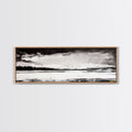 Snowy Lake Scene, Minimalist Landscape, Framed Canvas Print, Winter Wall Art, Serene Home Decor, Modern Office Art, Monochrome Nature Painting