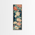 Delicate Peony Blossoms in Soft Pastel Hues on Japanese-Inspired Tall Vertical Canvas Print for Elegant Floral Decor