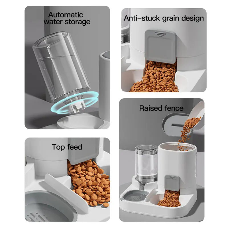 1 - Pack Automatic Gravity - Fed Cat Water Dispenser & Feeder - Spill - Proof Large Capacity One - Piece Design - PhishStones Products