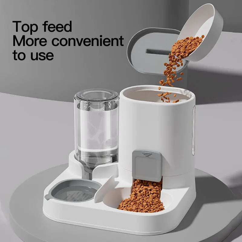 1 - Pack Automatic Gravity - Fed Cat Water Dispenser & Feeder - Spill - Proof Large Capacity One - Piece Design - PhishStones Products