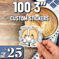 100 - 3" Custom Vinyl Stickers - PhishStones Products