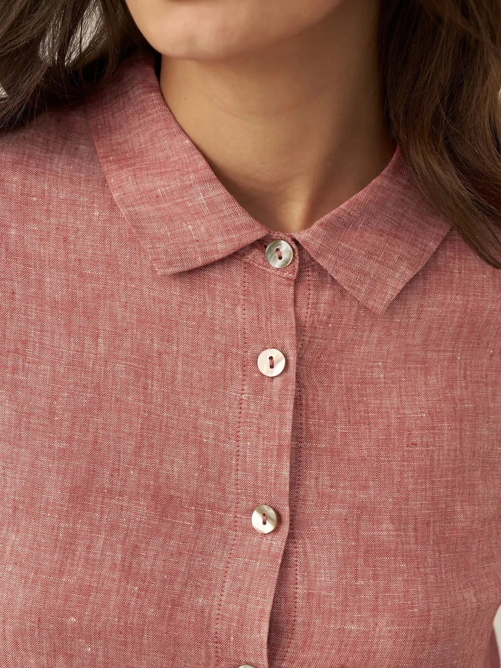100% Linen Buttoned Closure Color - Blocked Shirt JANICE - PhishStones Products