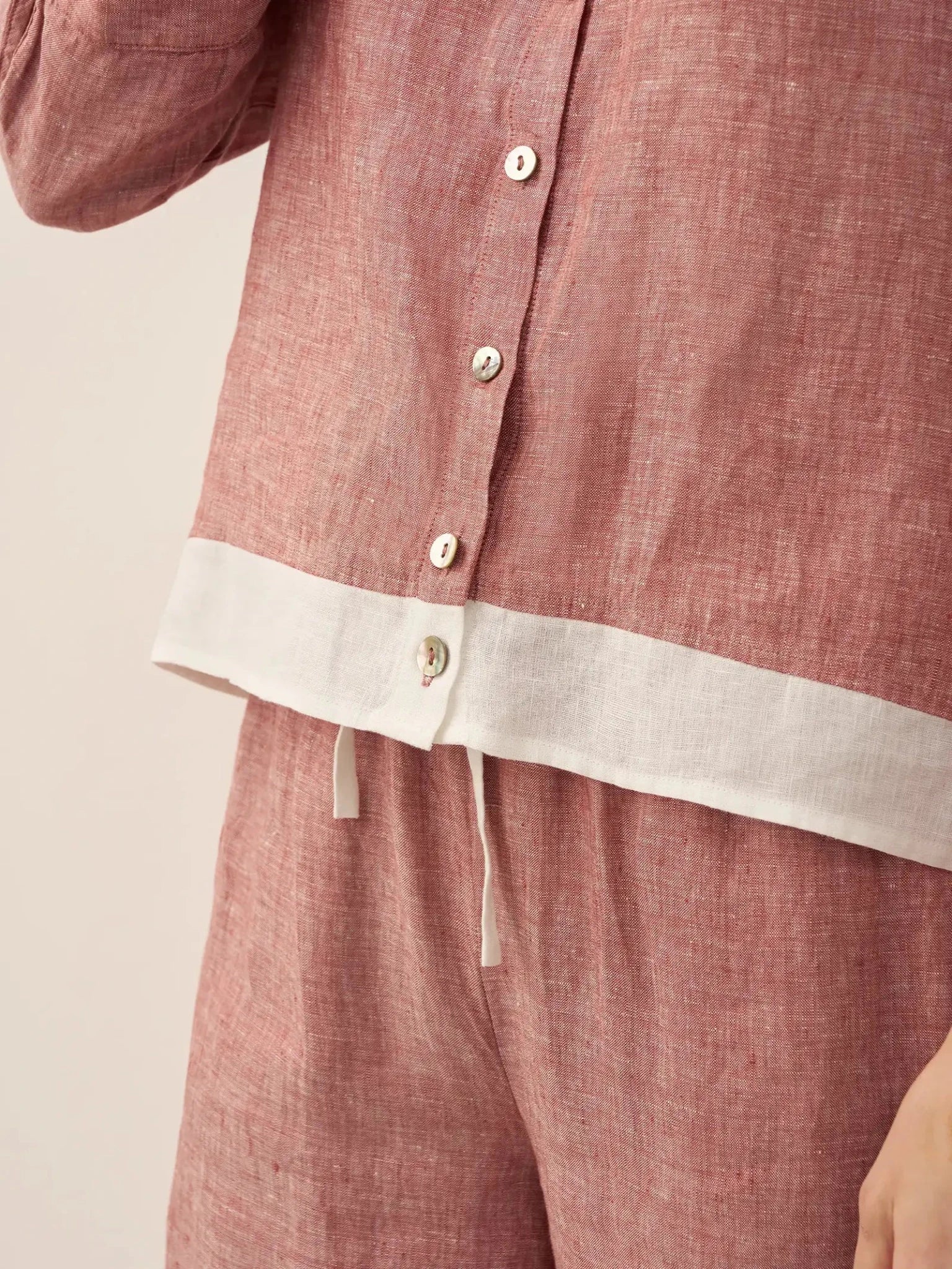 100% Linen Buttoned Closure Color - Blocked Shirt JANICE - PhishStones Products