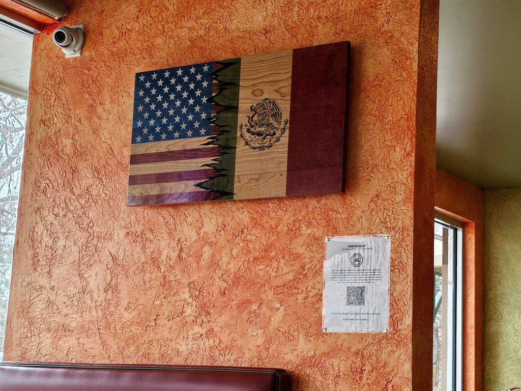 The American Combination Flag Collection – Handcrafted Solid Hardwood Flags – Made by U.S. Veterans