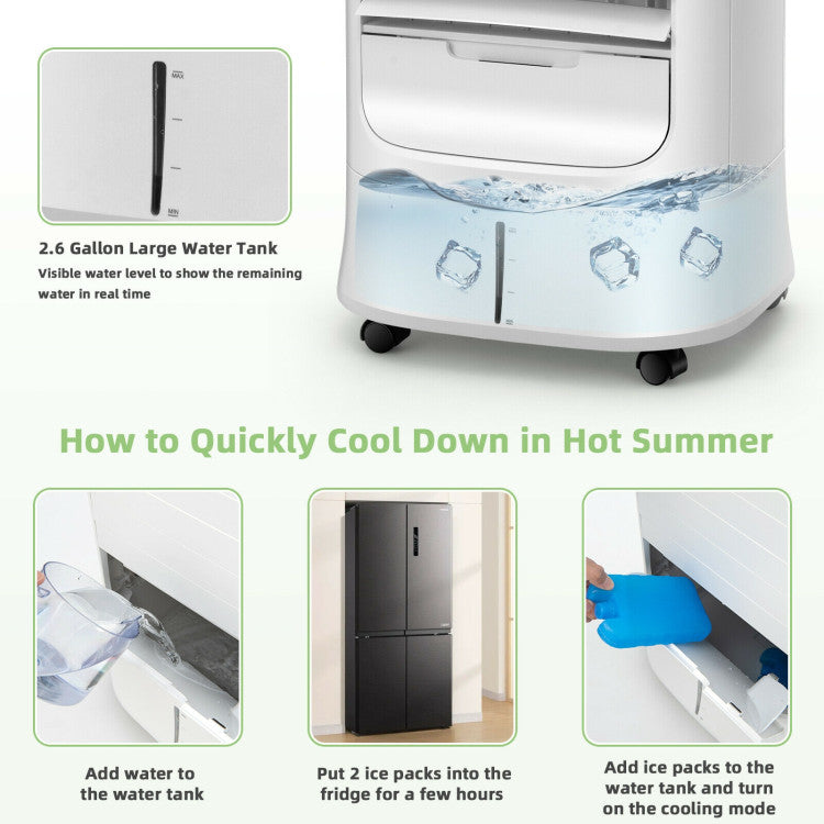 4-in-1 Portable Air Cooler with Timer & 3 Modes
