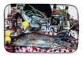 Fish and Beers from New Orleans Dish Drying Mat Absorbent Dish Drying Mat Pad for Kitchen Counter Dish Drainer Mat for Countertop, 14 x 21", Multicolor