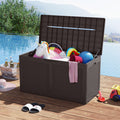 100 Gallon Resin Deck Box Outdoor Waterproof Storage Bench