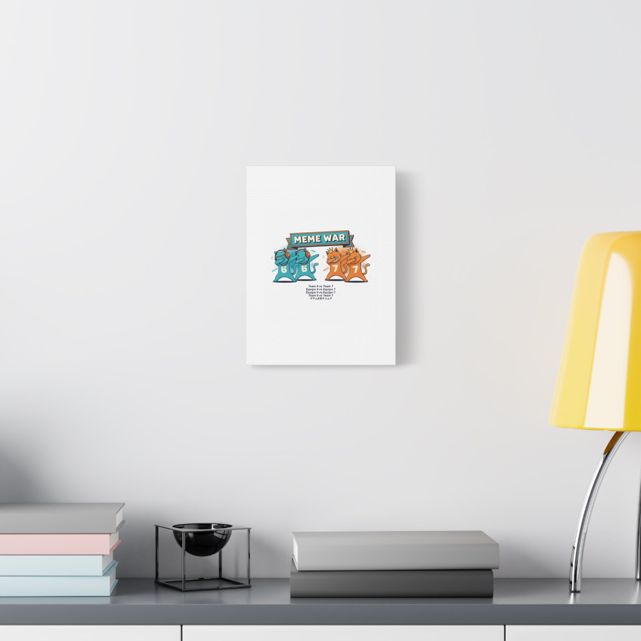 Meme War: Six vs. Seven Canvas Wall Art