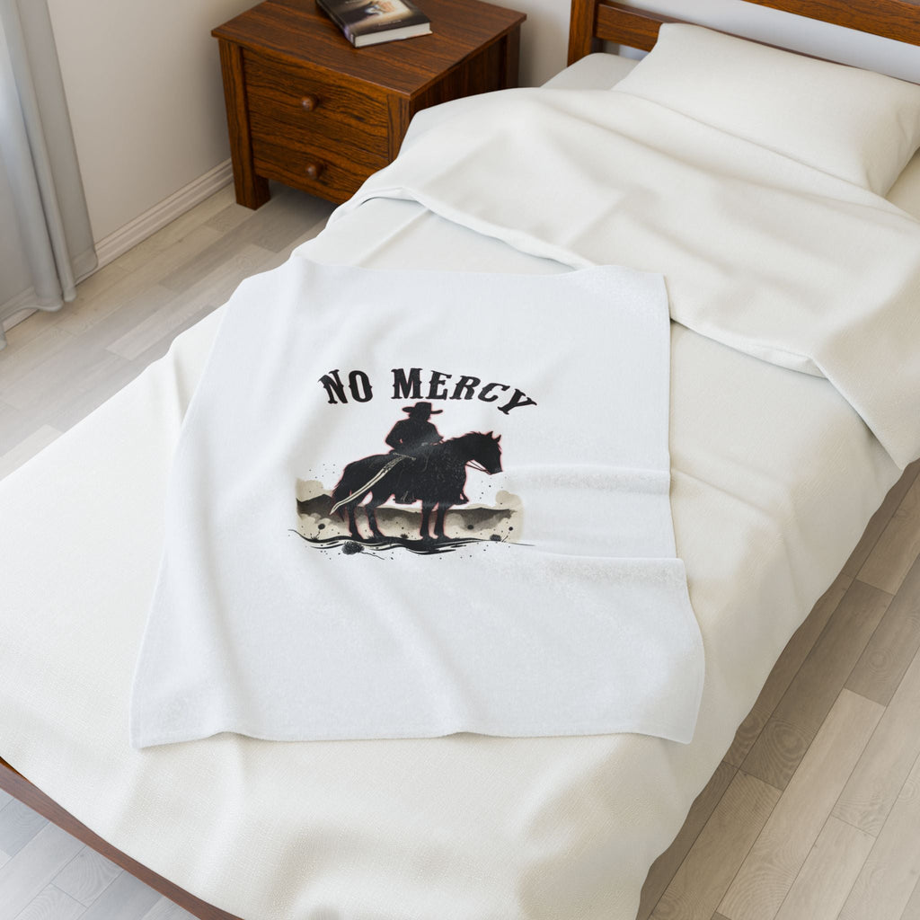 No Mercy Cowboy Rider Blanket | western skull art, gothic Americana