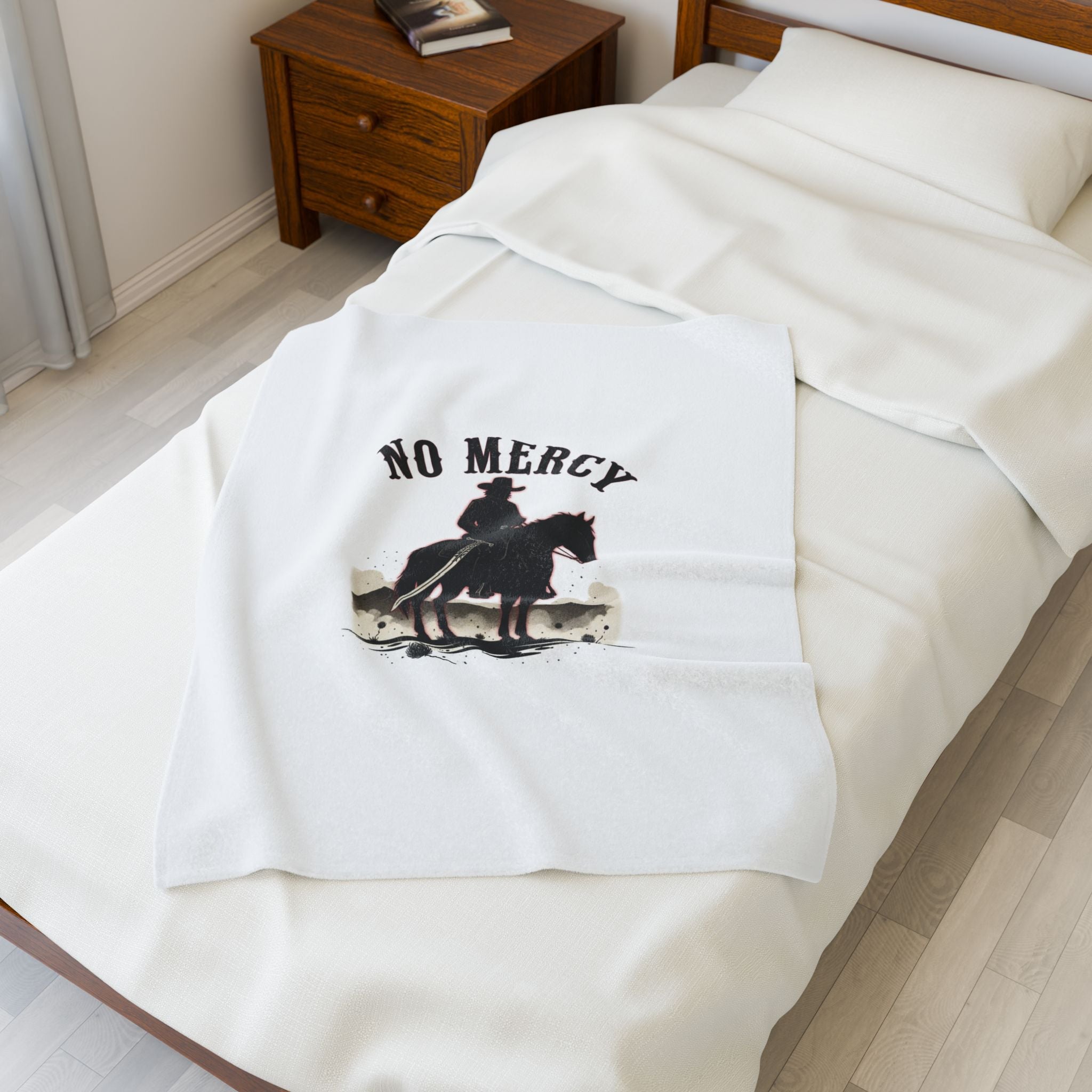 No Mercy Cowboy Rider Blanket | western skull art, gothic Americana