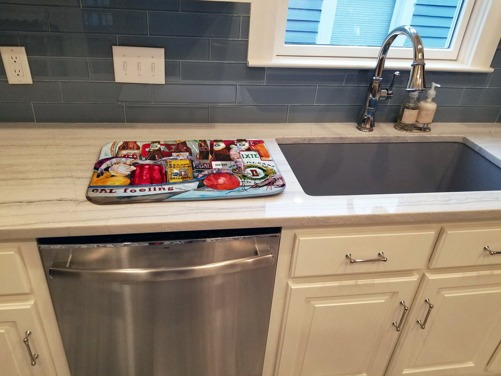 Veron's and New Orleans Beers Dish Drying Mat Absorbent Dish Drying Mat Pad for Kitchen Counter Dish Drainer Mat for Countertop, 14 x 21", Multicolor