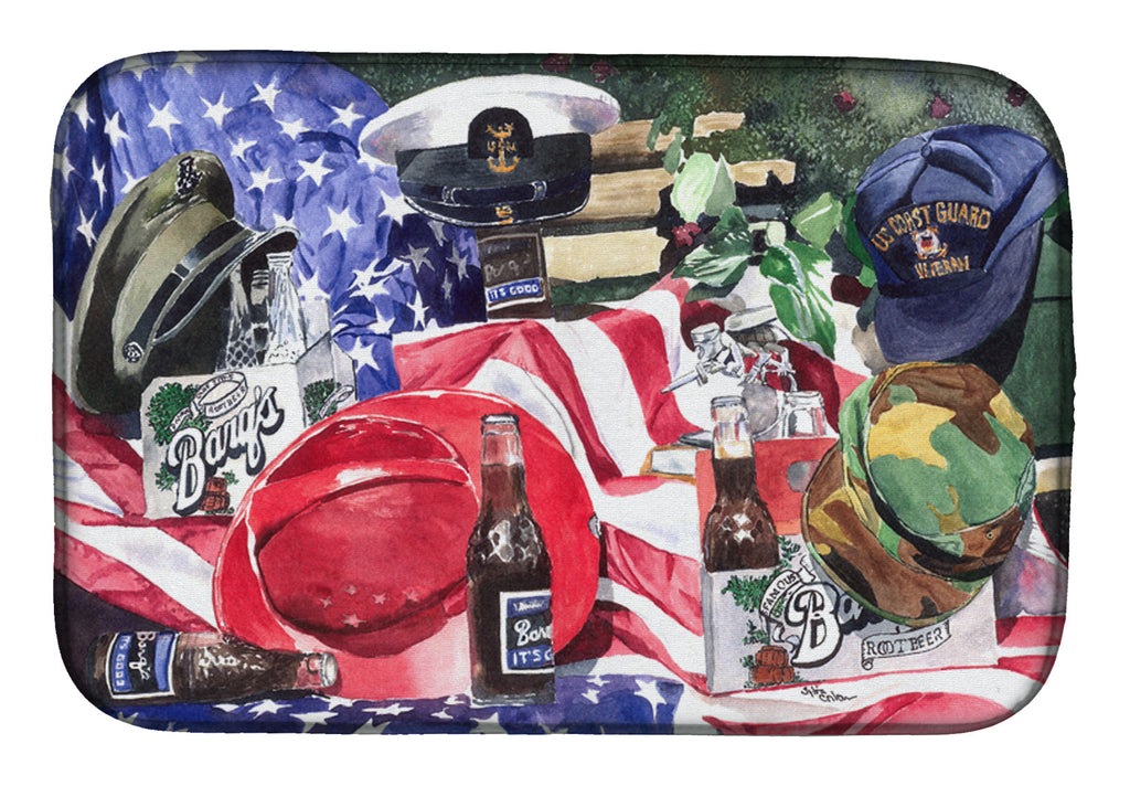 Barq's and Armed Forces Dish Drying Mat Absorbent Dish Drying Mat Pad for Kitchen Counter Dish Drainer Mat for Countertop, 14 x 21", Multicolor