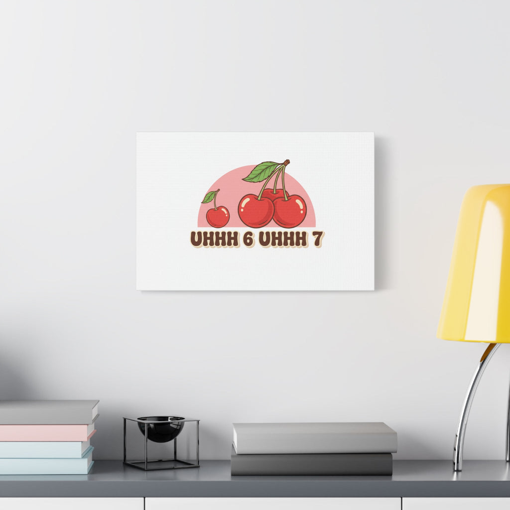 Six Severn Cherry Retro Graphic Canvas | kawaii fruit print, vintage cherry design