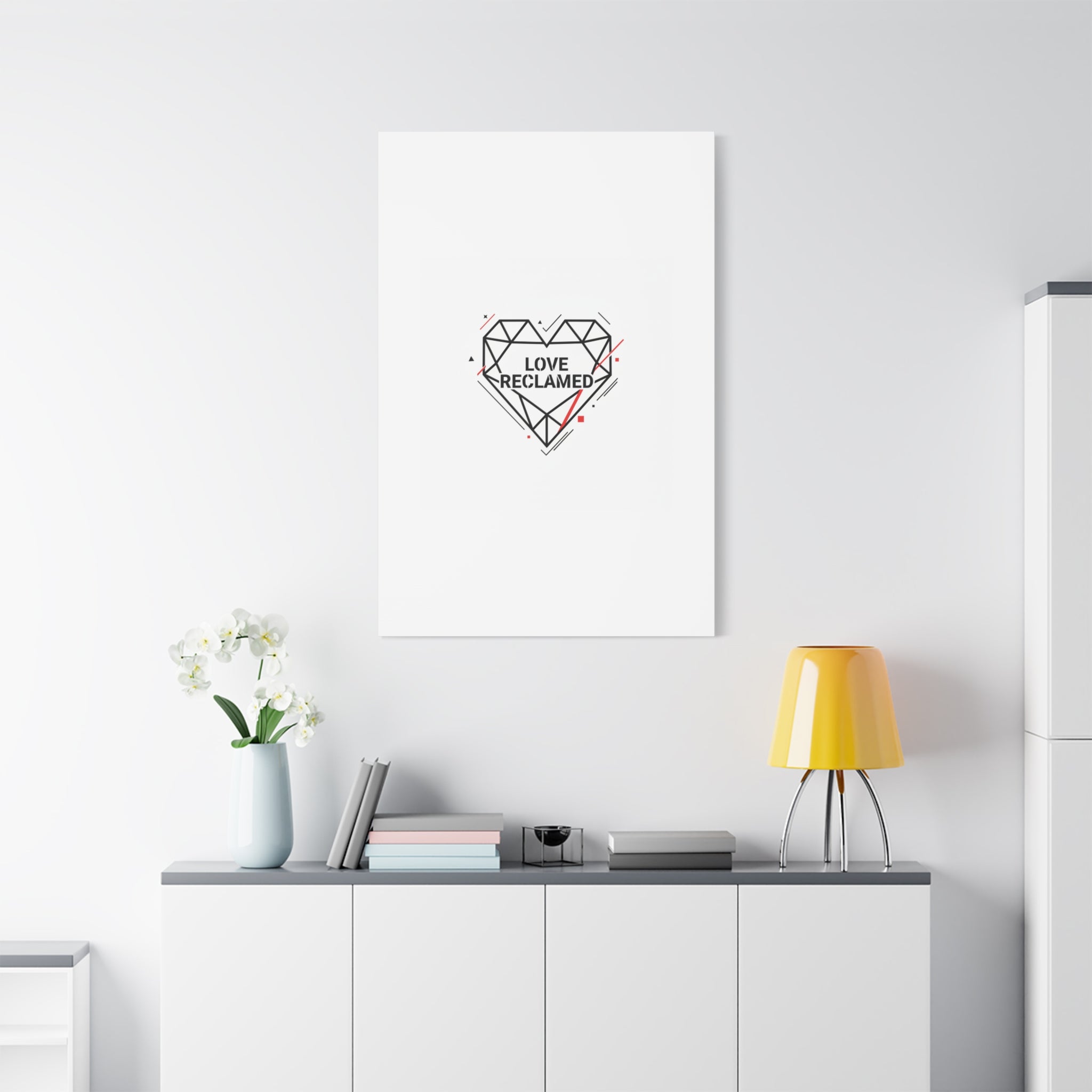 Love Reclaimed Canvas | modern heart design, minimalist love icon