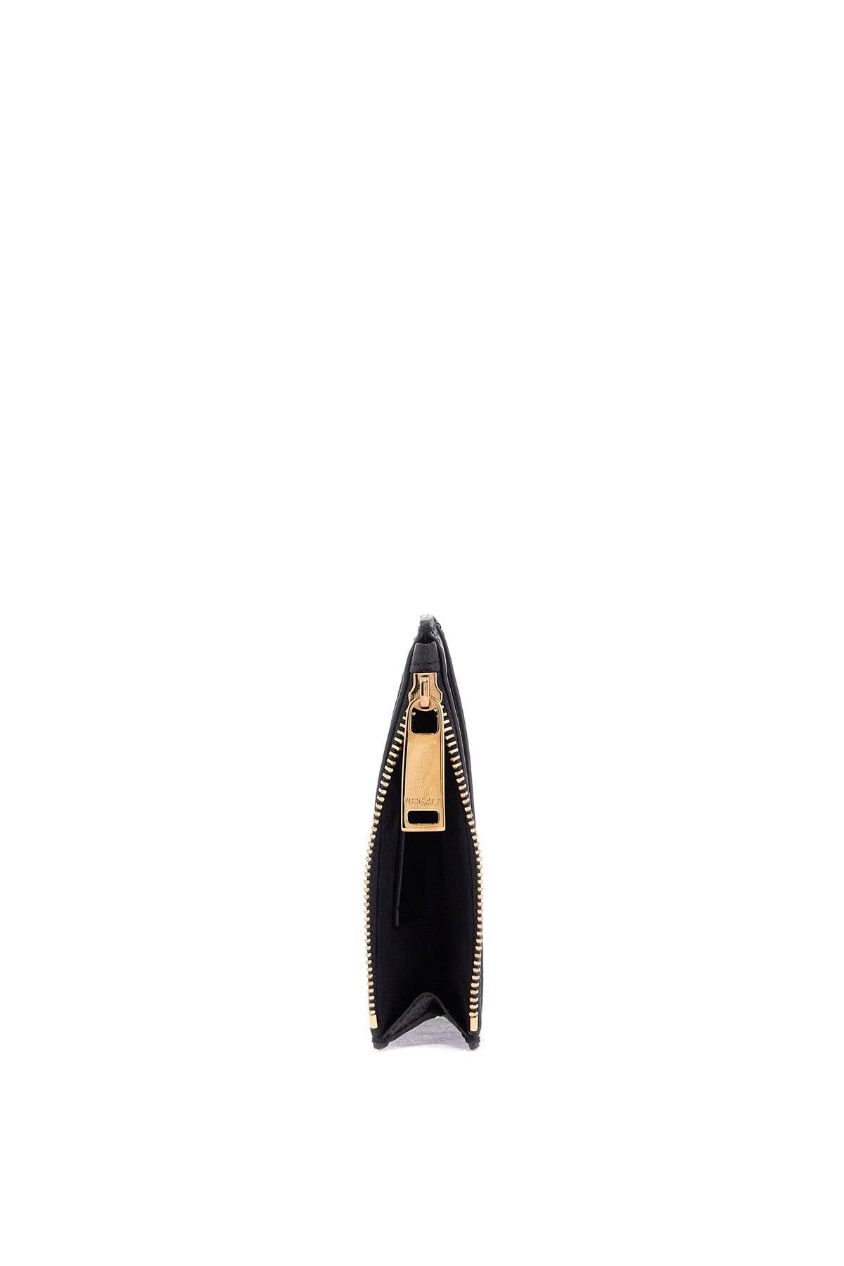 VERSACE Mini Leather Card Holder with Zip
