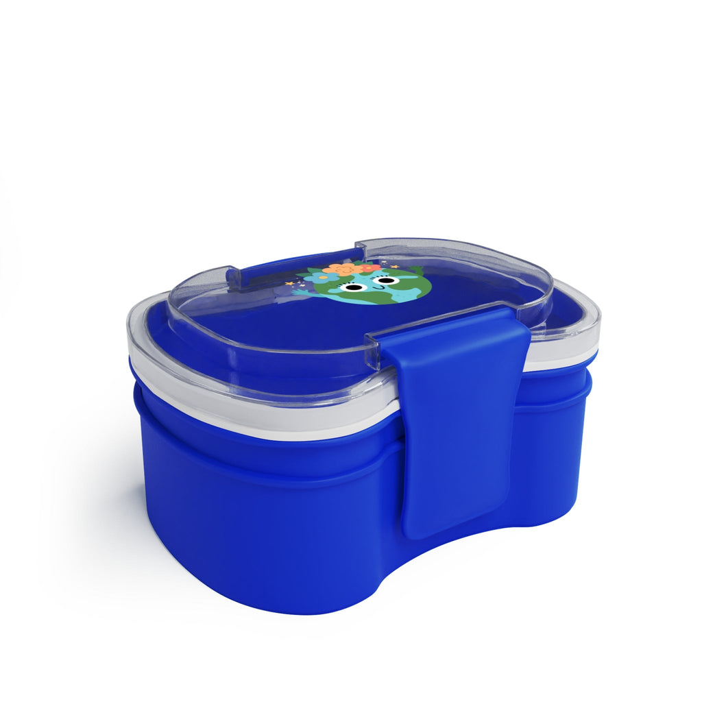 Earth Love Bento Box — Cute Two-Tier Kids Lunchbox with Floral Globe Design