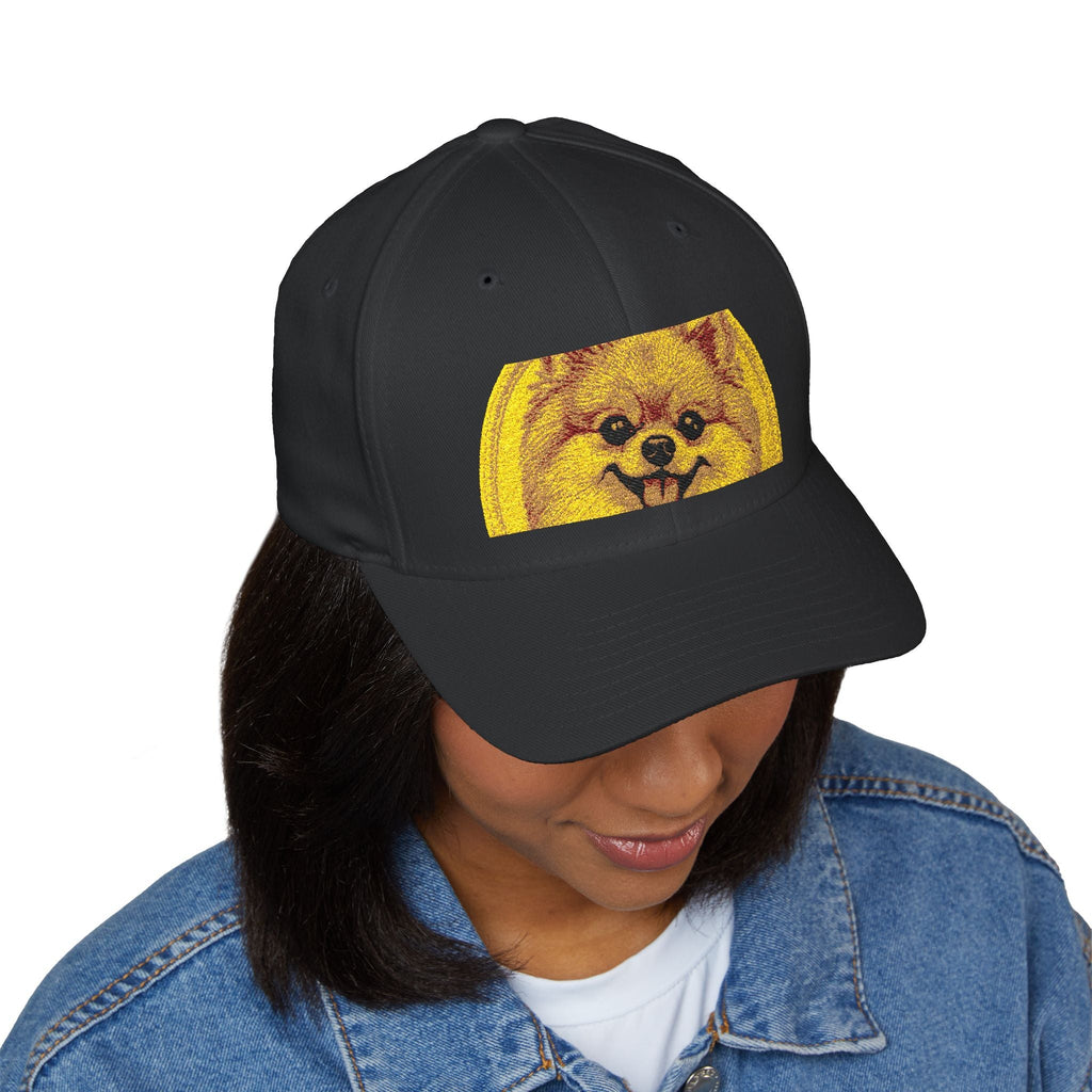 Embroidered Funny Pomeranian Dog Cap – Cute Dog Face Baseball Hat